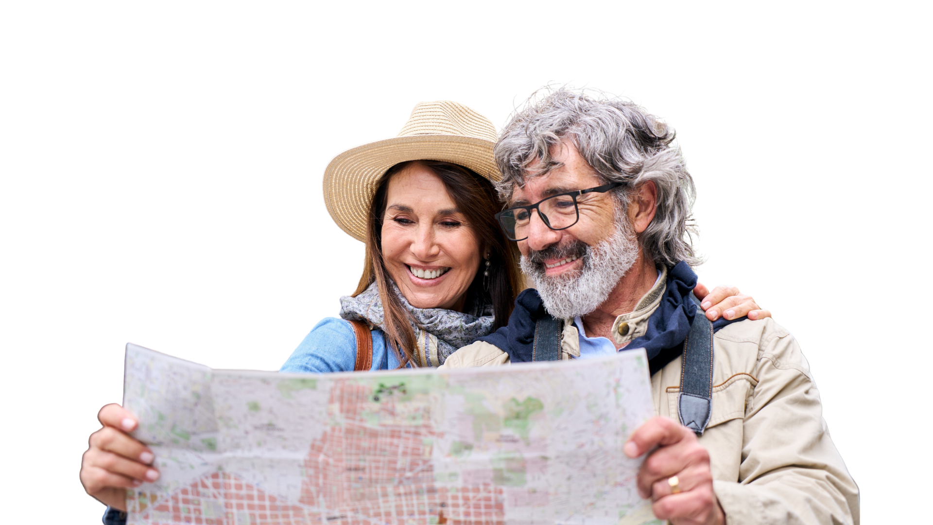 A couple looking at a map