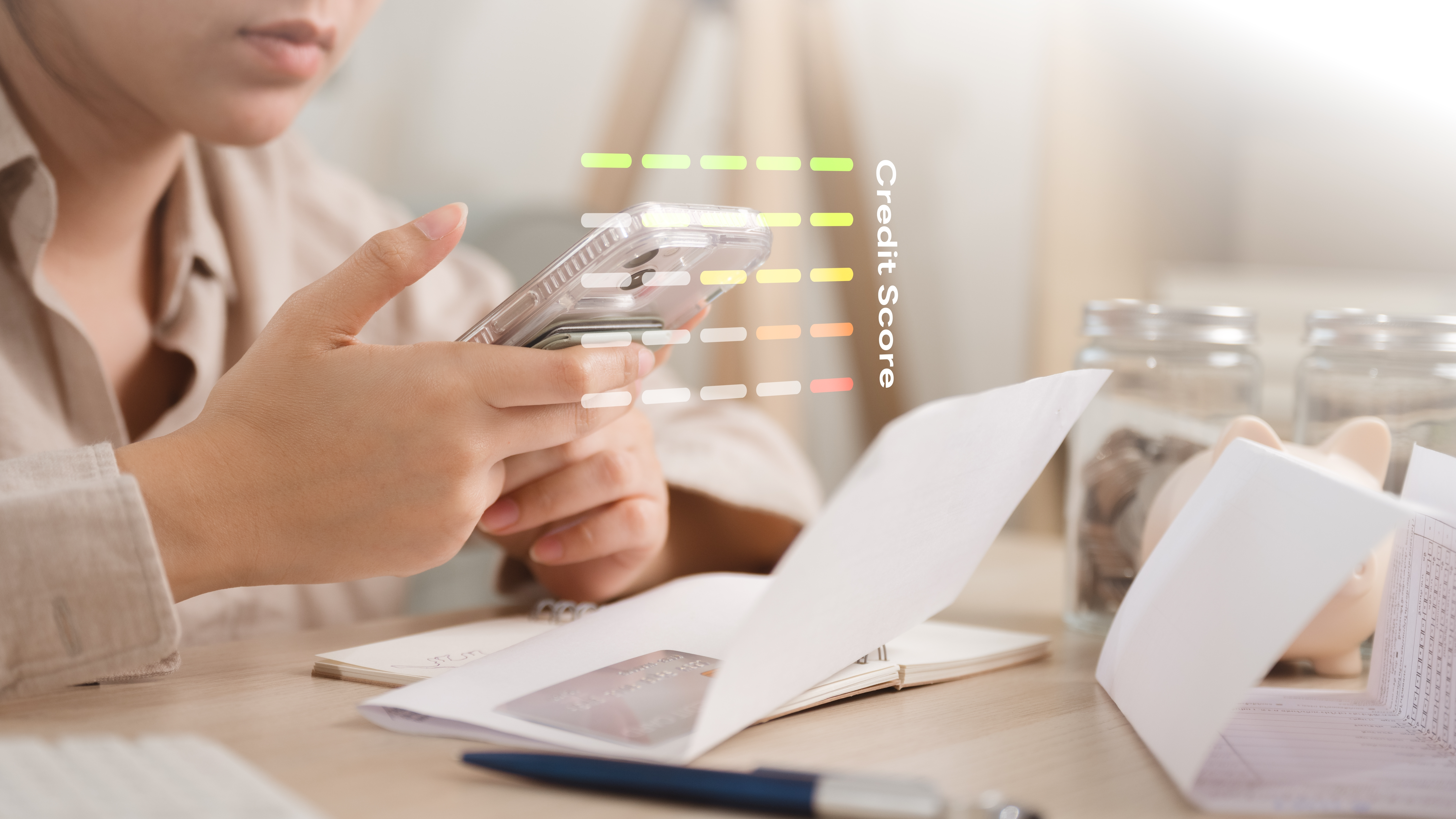 Person checking their credit score