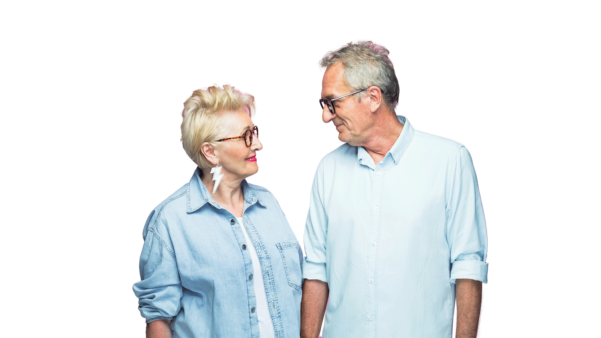 Couple looking at each other