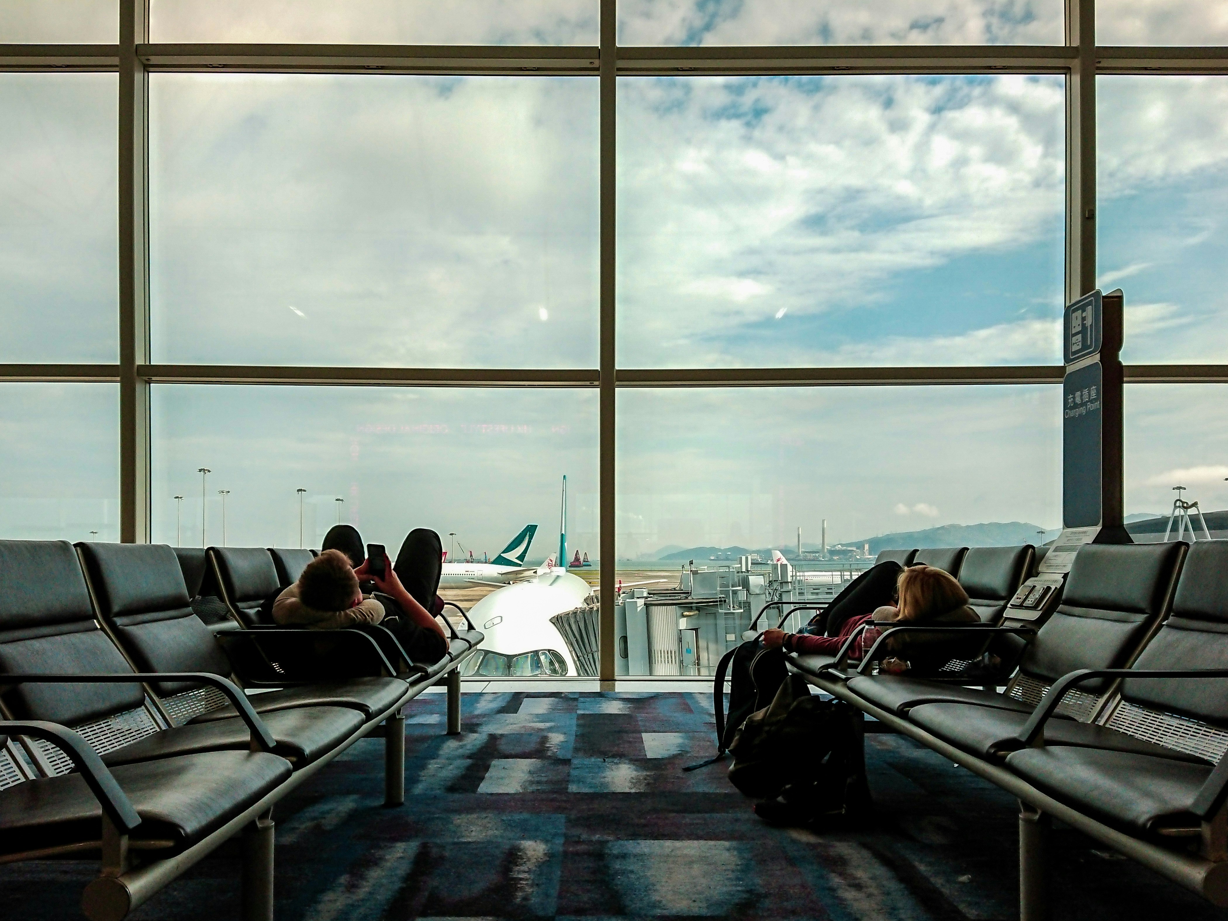 People waiting at airport