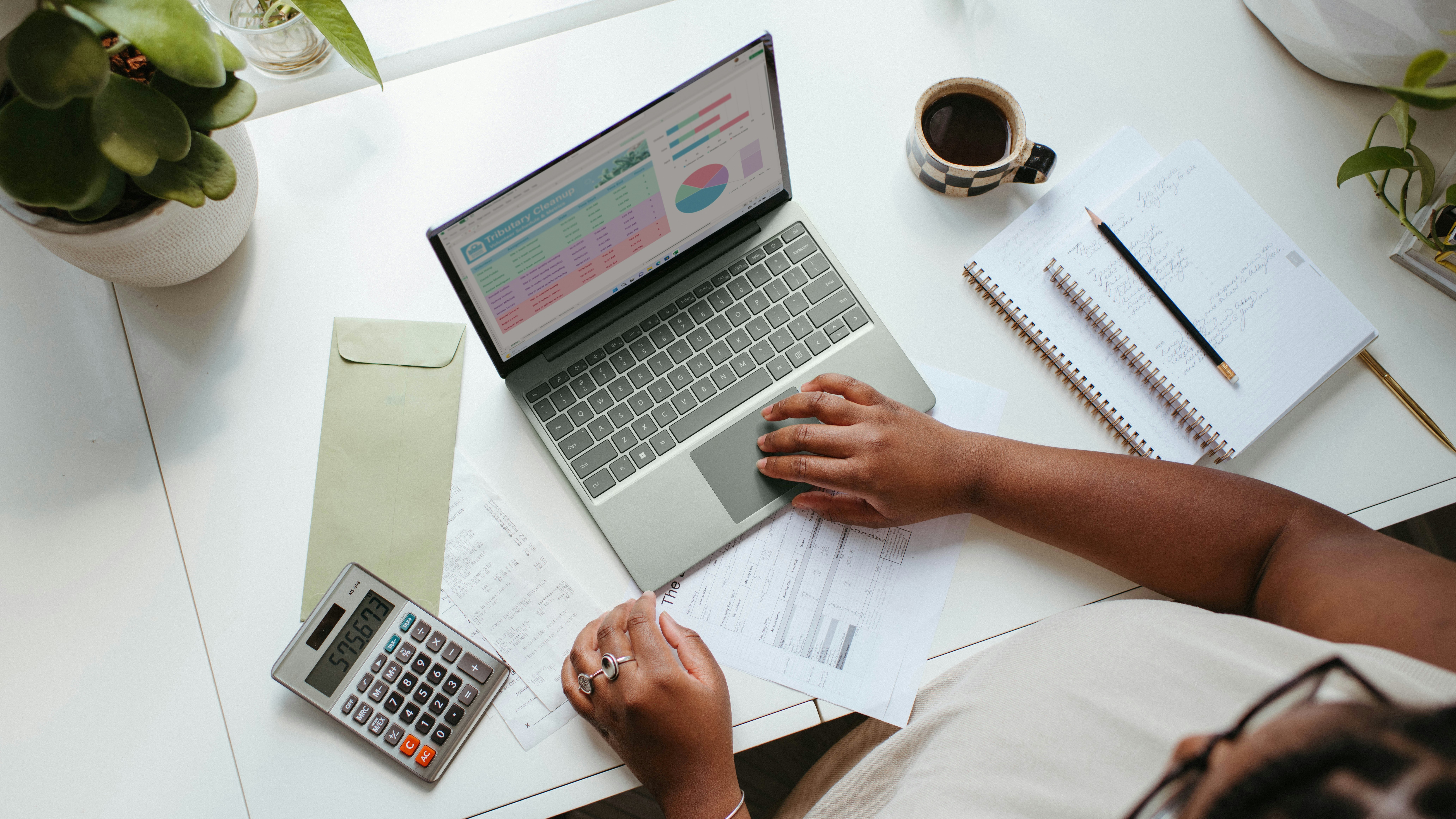 Person typing on a laptop