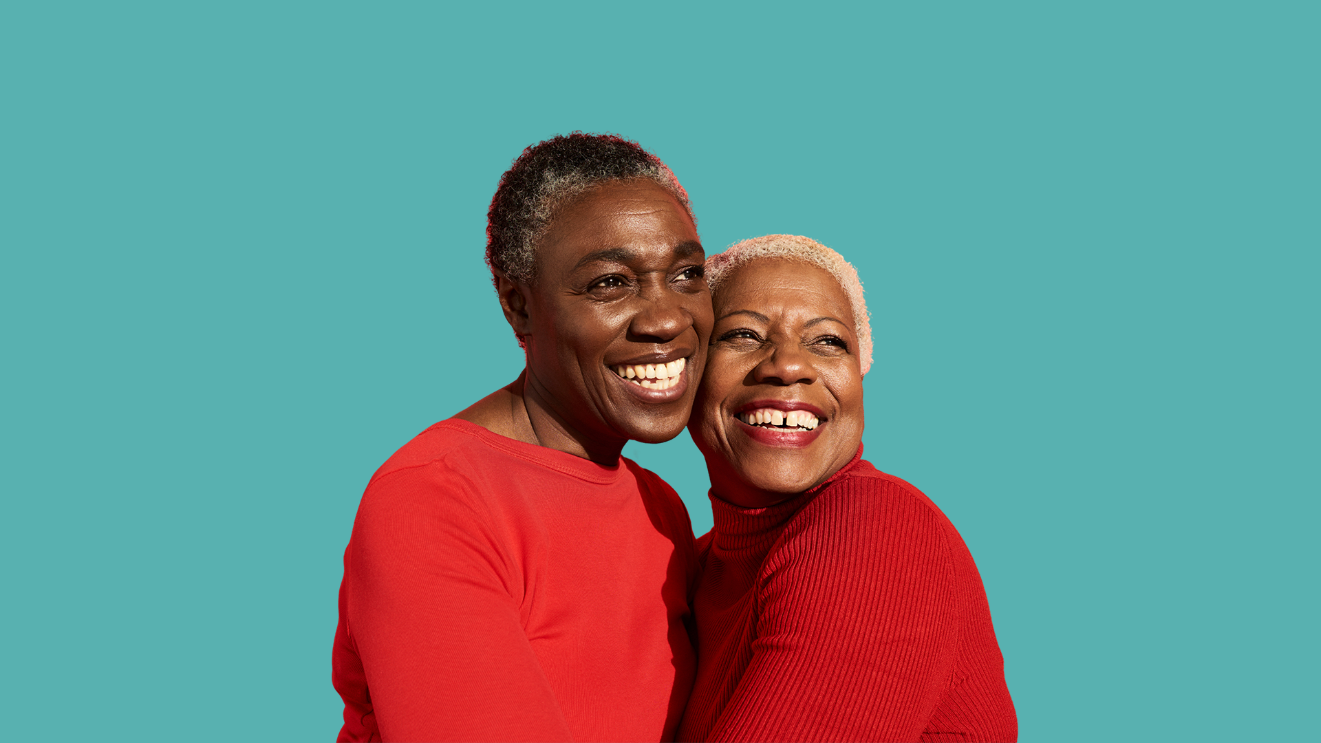 Two women with a bright background