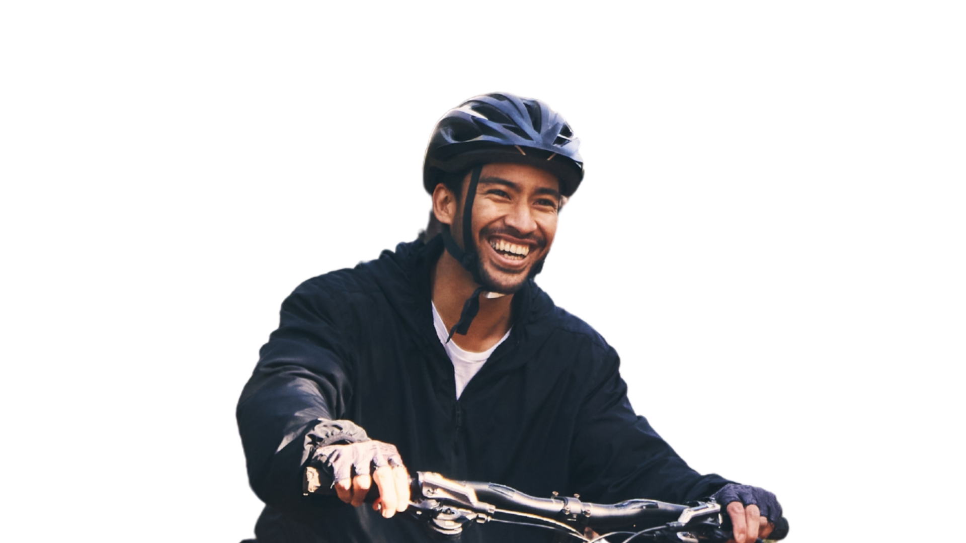 A man riding a bike