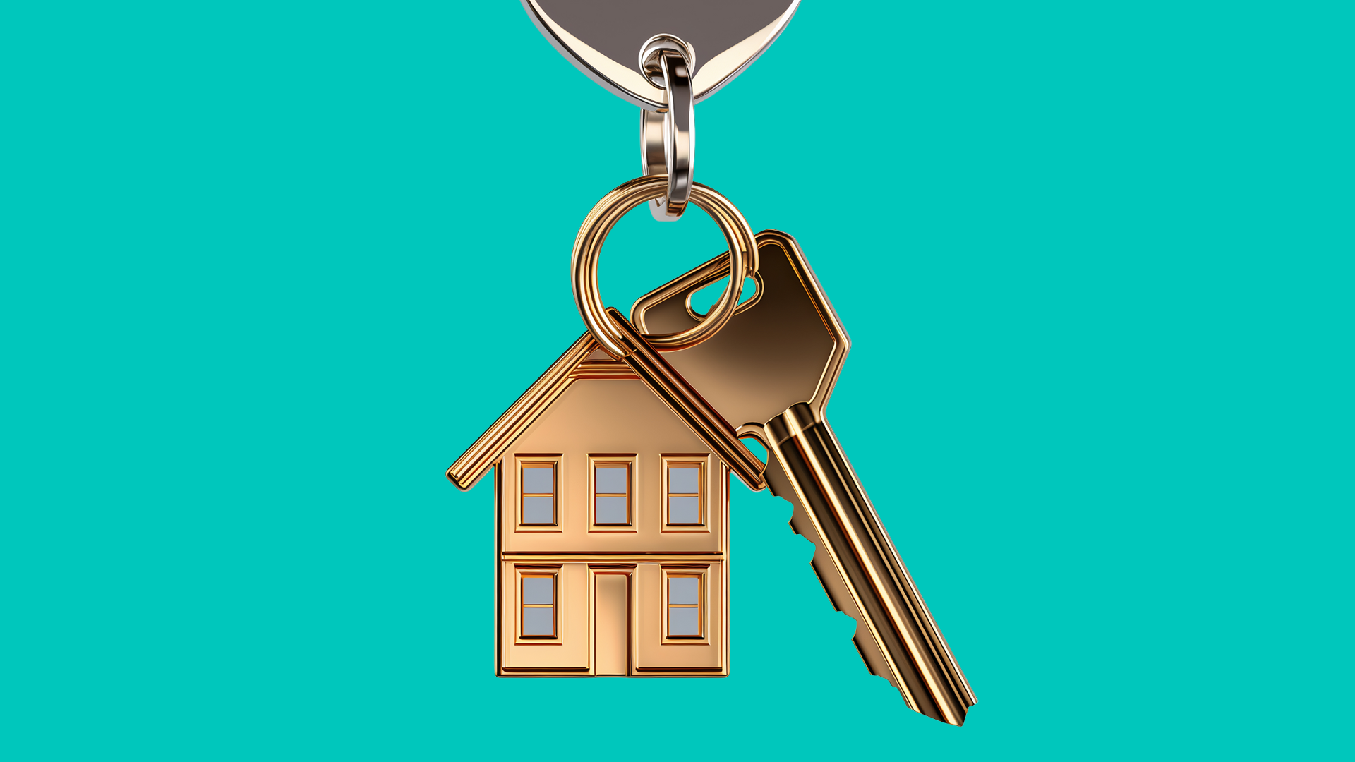 Key with a house keyring