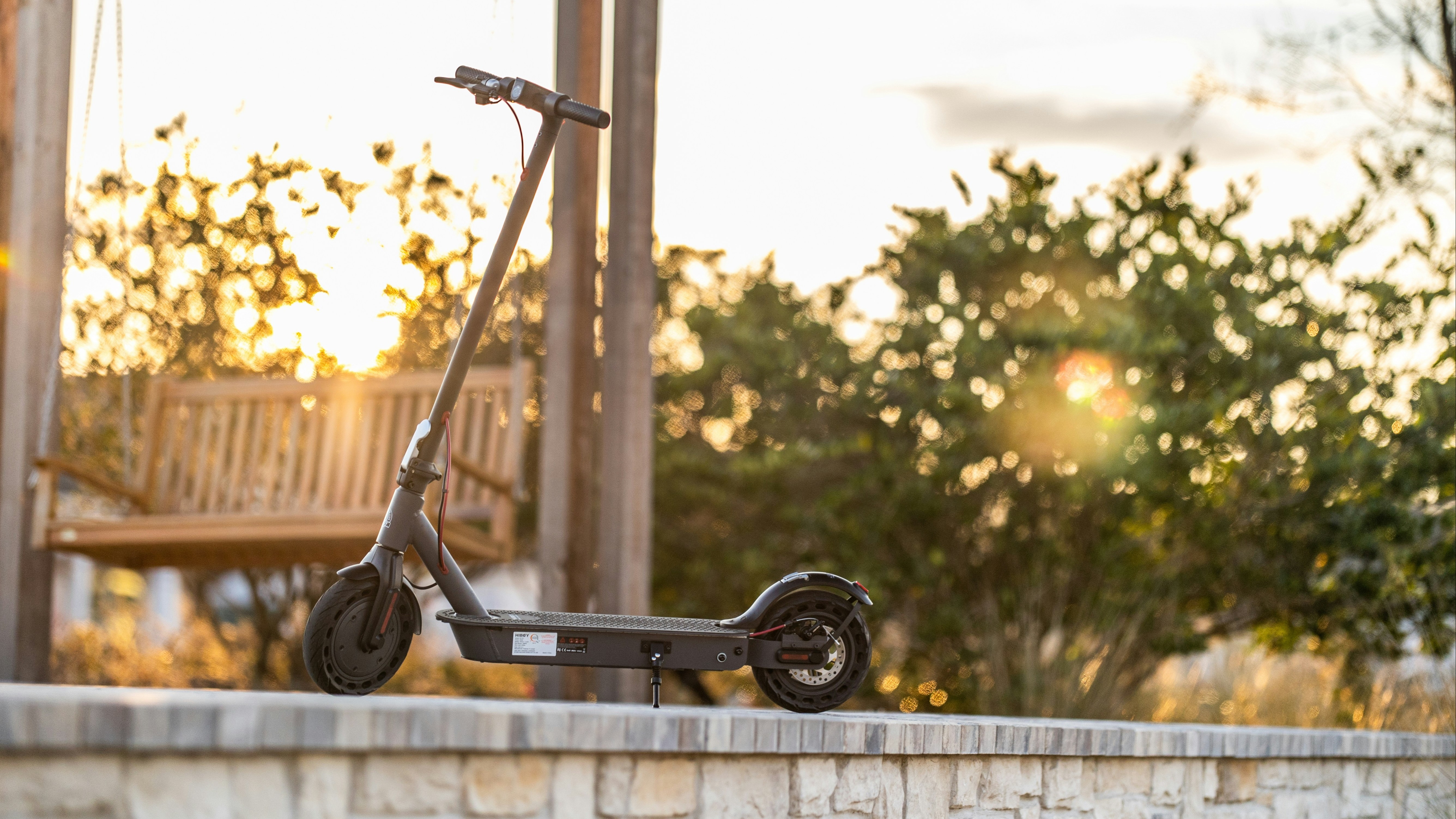E-scooter on its stand