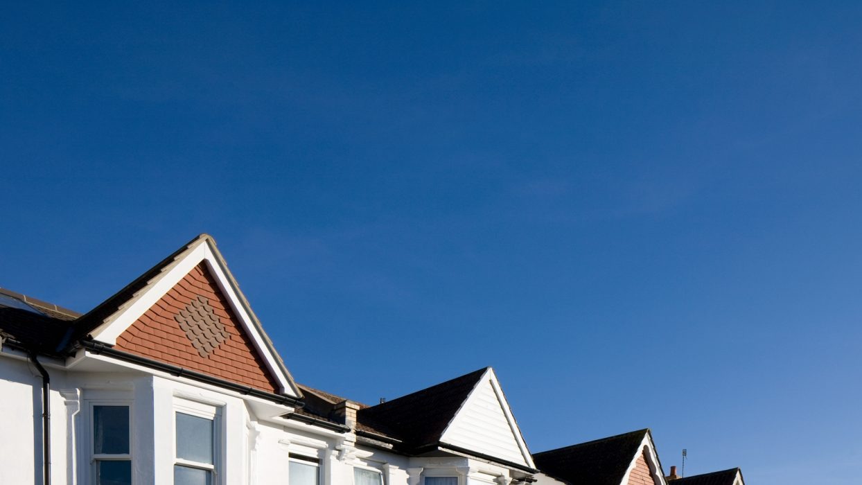 Blue sky above a house