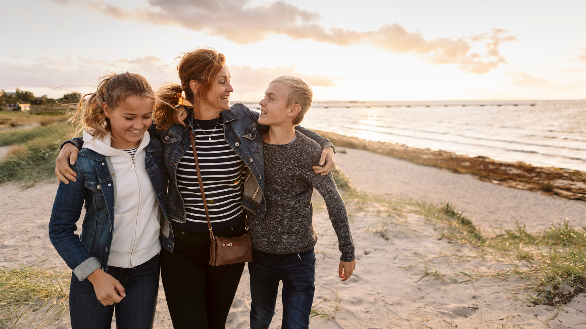 Mother with her two children