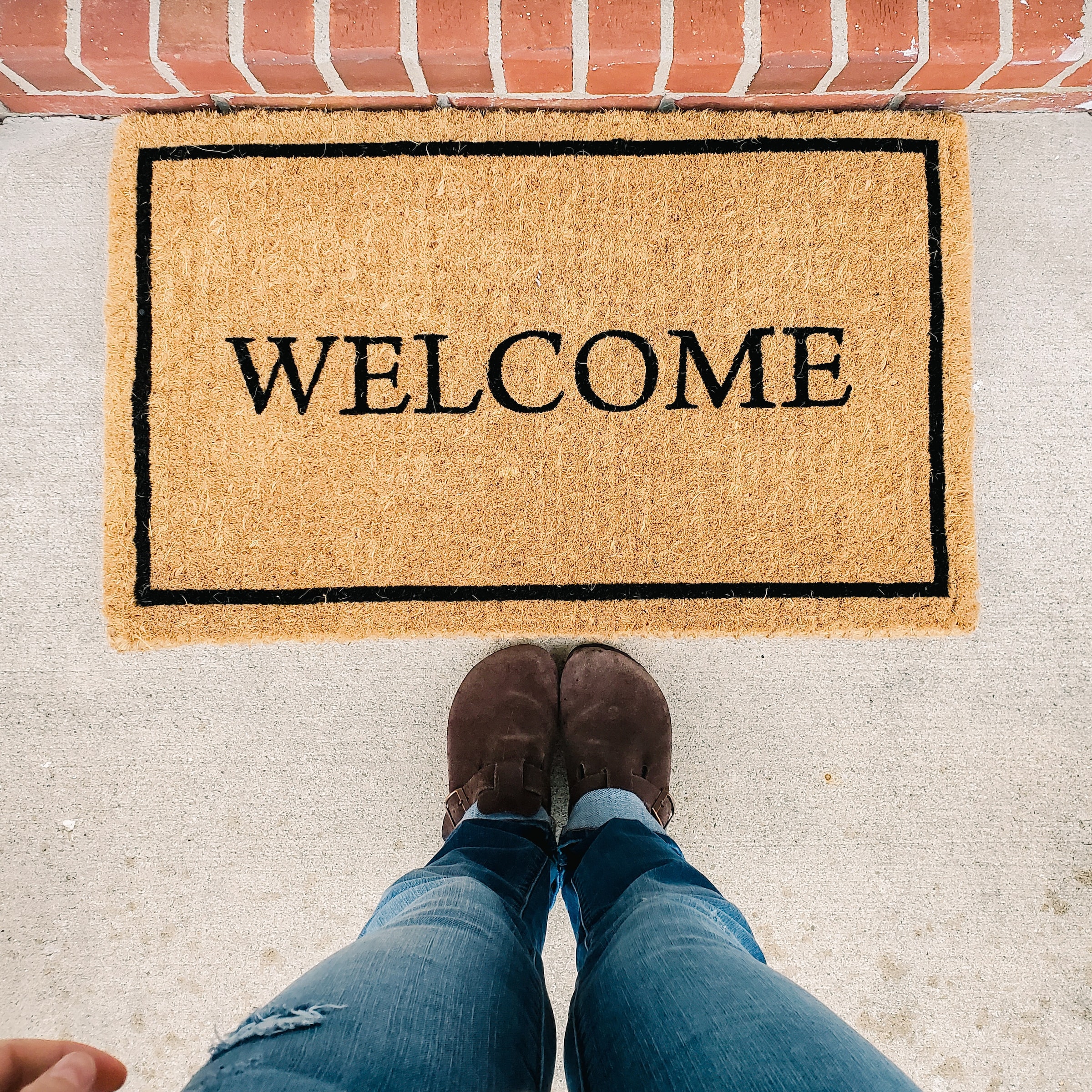 Image of doormat outside house