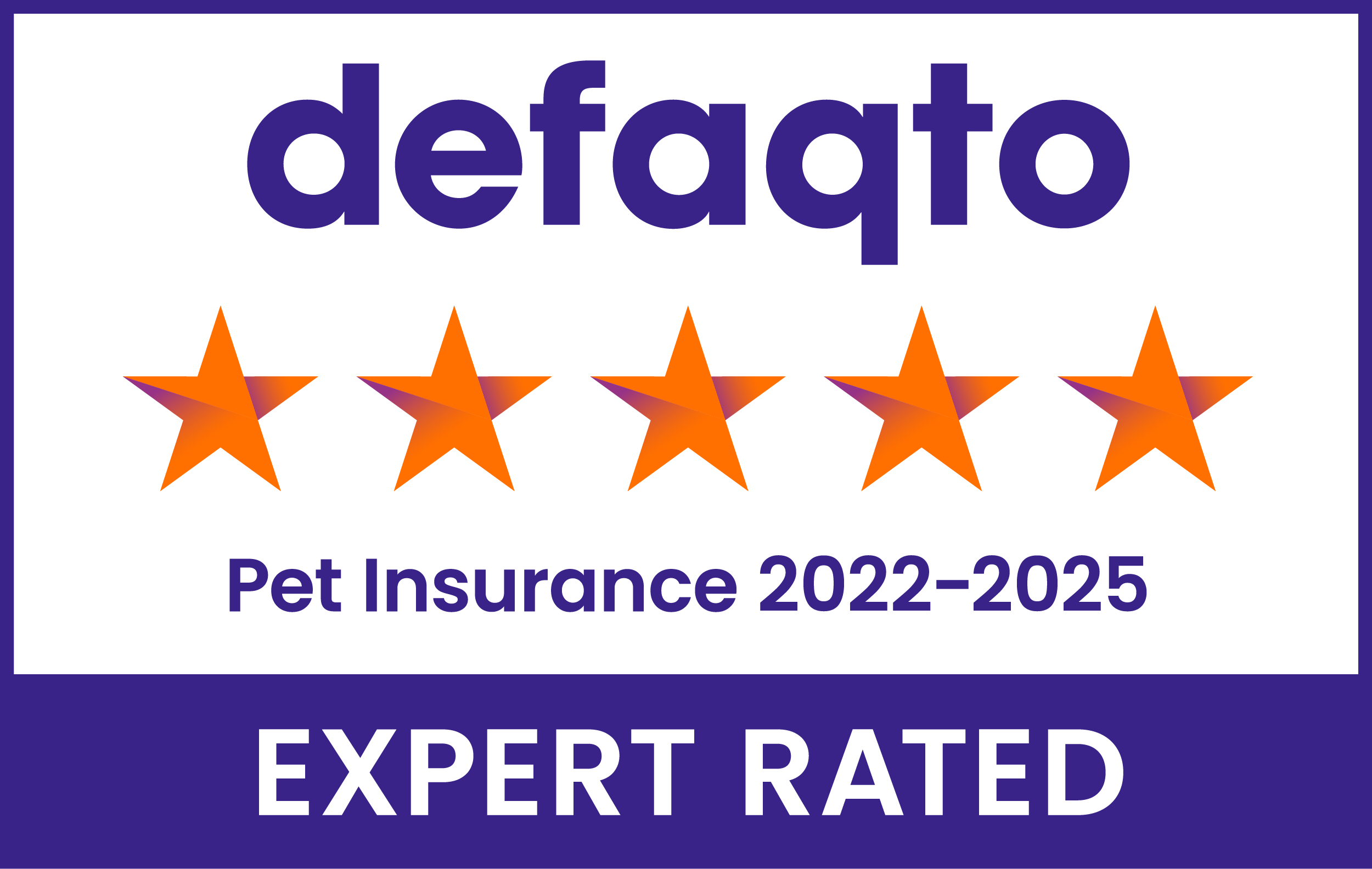 Pet | Defaqto rating 2022-2025 5 star