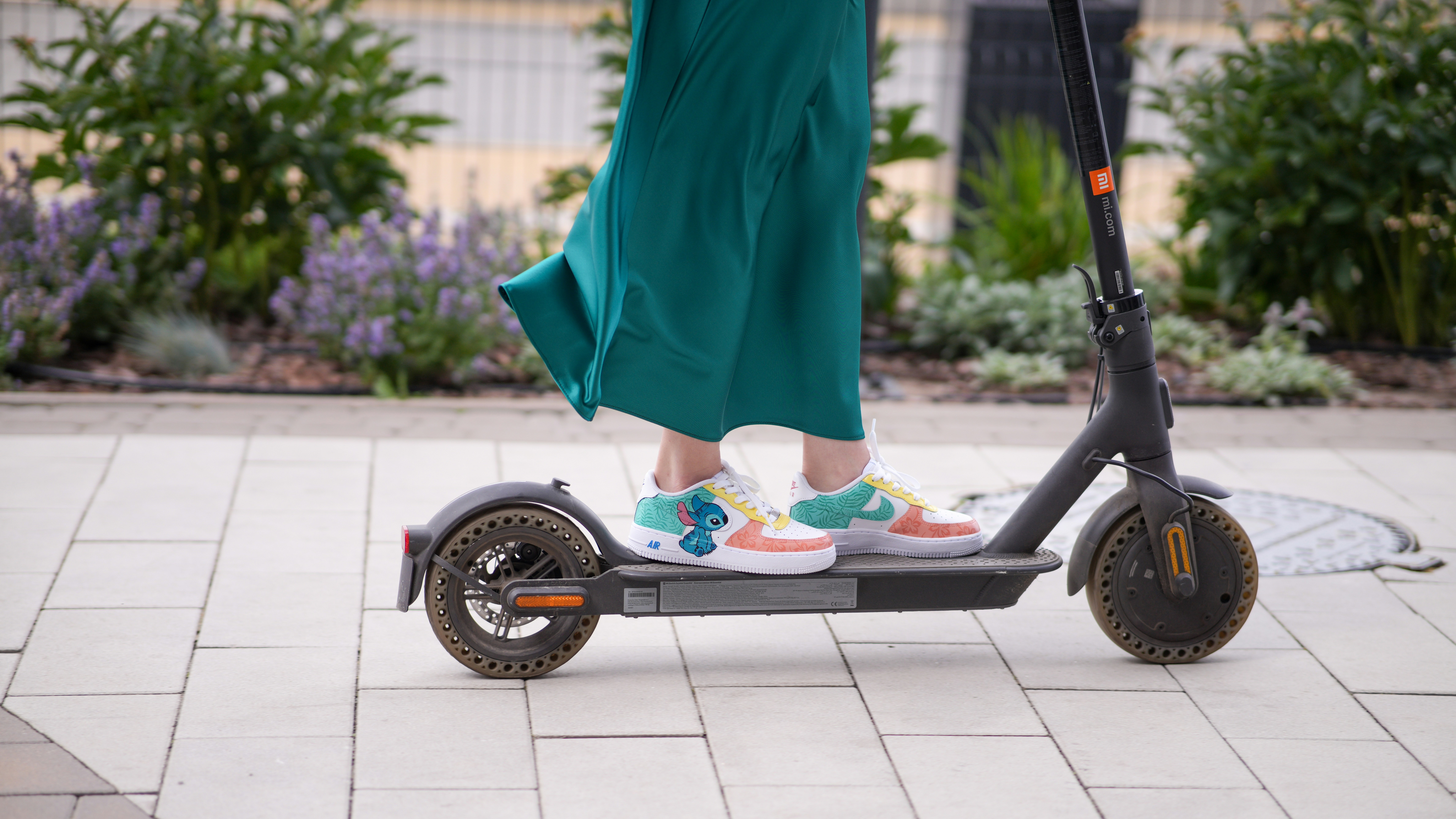 Person riding an e-scooter