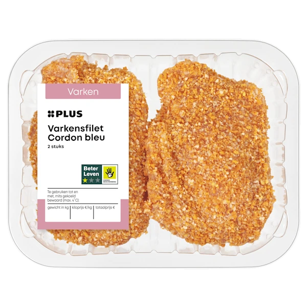 PLUS Varkens cordon bleu 2 stuks