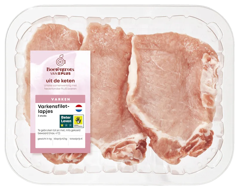 PLUS Varkensfiletlapjes 3 stuks