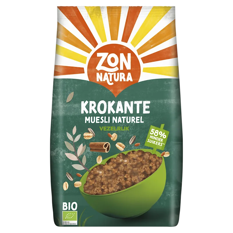 Zonnatura Biologische Krokante Muesli Naturel 375 g
