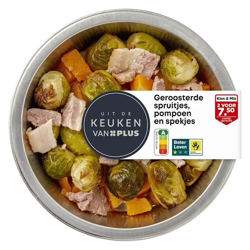 Uit de keuken van PLUS Geroosterde spruitjes en pompoen