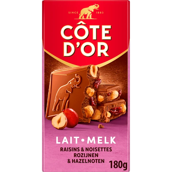 Côte d'Or Bloc Melk rozijn hazelnoot