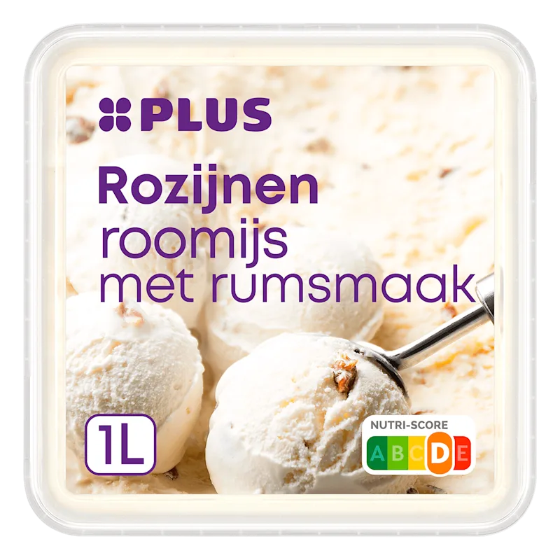 PLUS Roomijs rum rozijnen