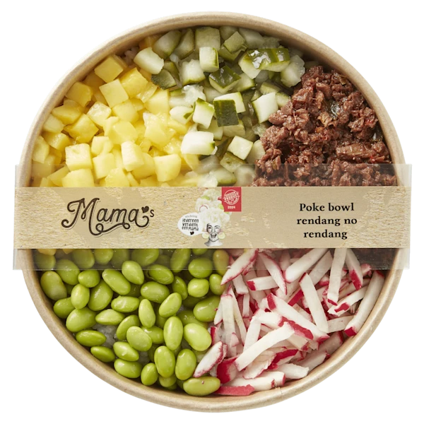 Mama's Maaltijden Poké bowl rendang no rendang