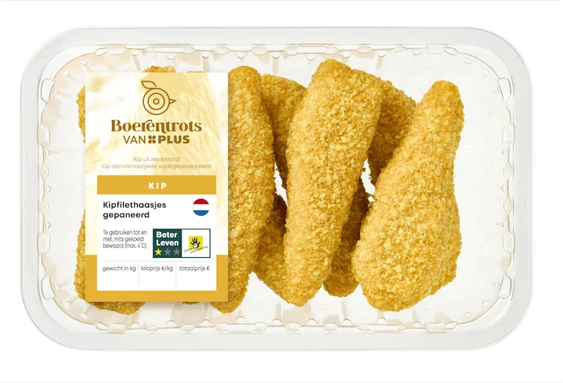 PLUS Boerentrots Kipfilethaasjes gepaneerd