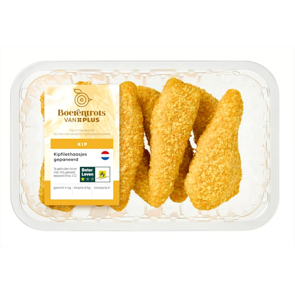 PLUS Boerentrots Kipfilethaasjes gepaneerd