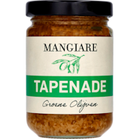 Mangiare groene olijven tapenade