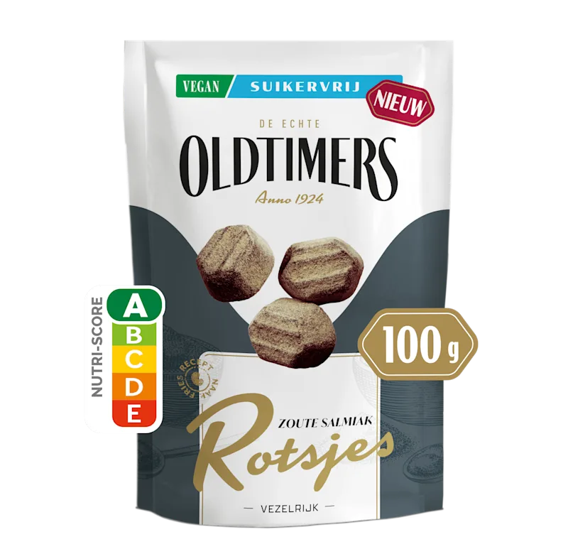Oldtimers Salmiak Rotsjes Suikervrij