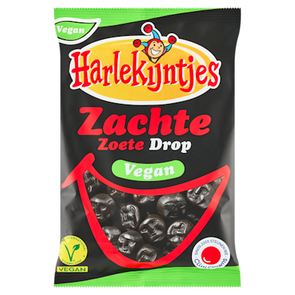 Harlekijntjes Zachte zoete drop Vegan