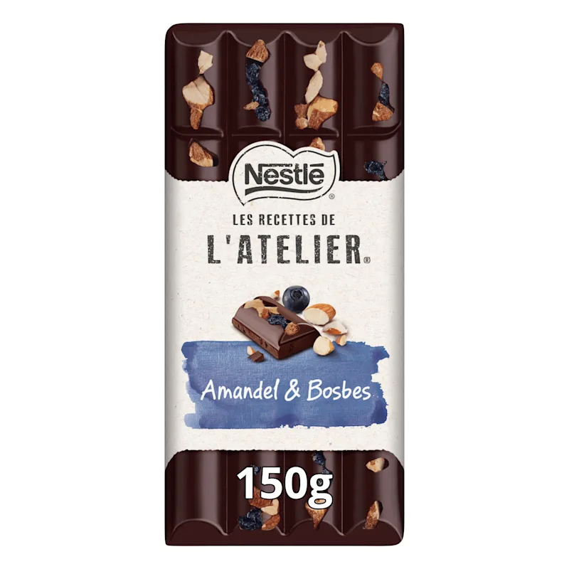 L'Atelier Pure chocoladereep amandel & bosbes
