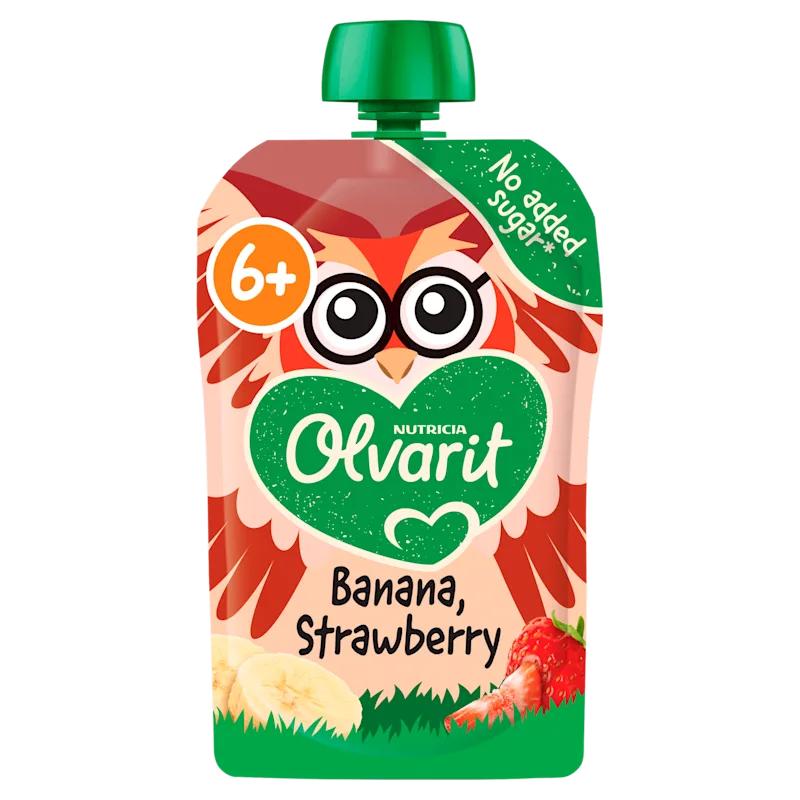 Olvarit 6+mnd Knijpfruit Banaan Aardbei