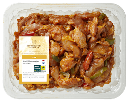 PLUS Boerentrots Kipdijfiletreepjes shoarma