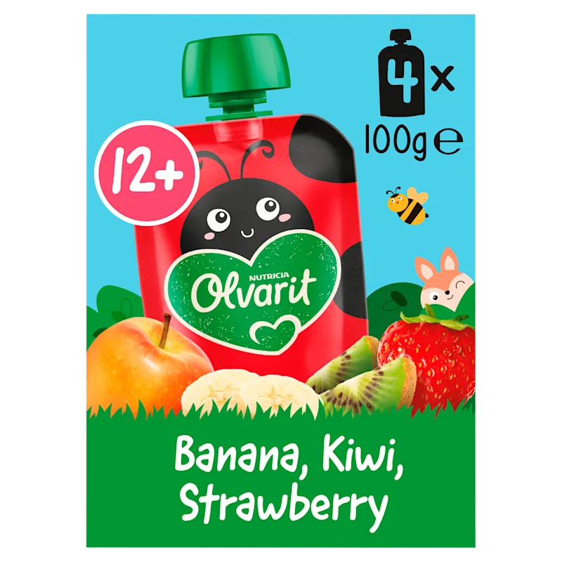 Olvarit 12+mnd Knijpfruit Banaan Kiwi Aardbei