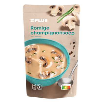 Soep in zak champignonsoep