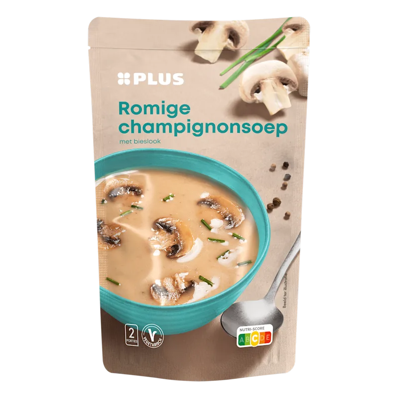 PLUS Soep in zak champignonsoep
