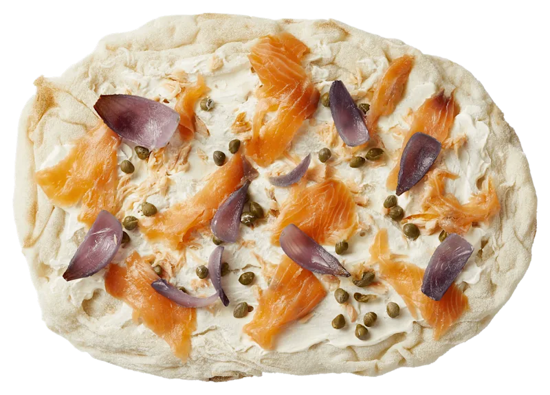Uit de keuken van PLUS Pinsa gerookte zalm