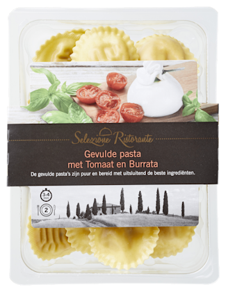 Selezione Ristorante Gevulde pasta met tomaat en burrata