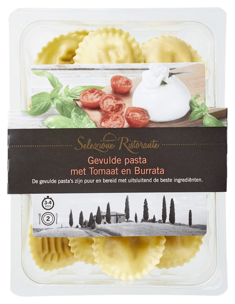 Selezione Ristorante Gevulde pasta met tomaat en burrata