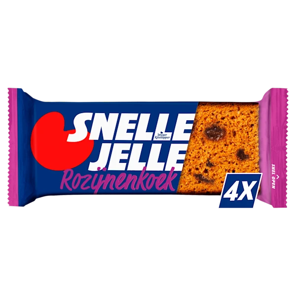 Snelle Jelle Ontbijtkoek rozijnenkoek 4 stuks