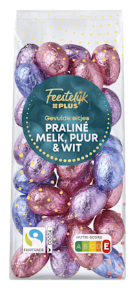 Paaseitjes melk puur wit praliné