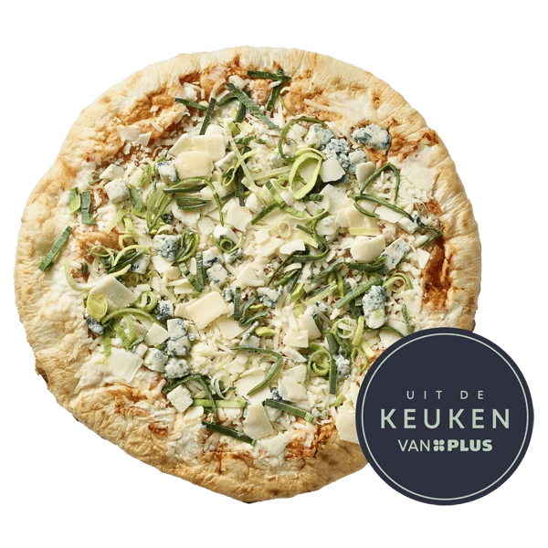 Uit de keuken van PLUS Pizza Quattro formaggi