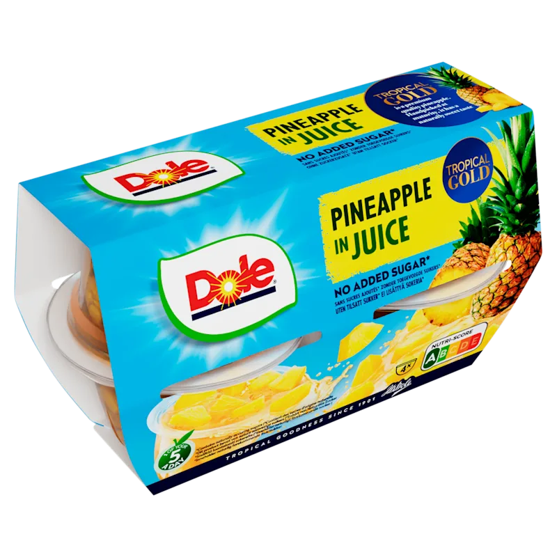 Dole Fruitcups ananas 4 stuks