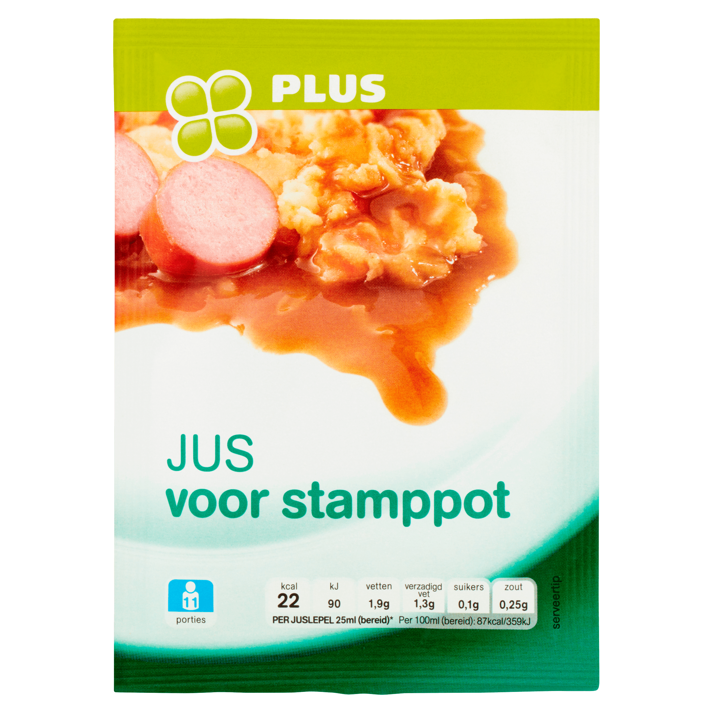 PLUS Mix voor jus stamppot Per Zak 18 gram (per kilo €21.67) PLUS