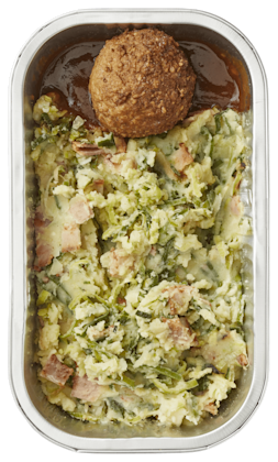 Preistamppot gehaktbal spekjes