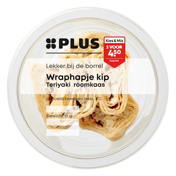 PLUS Wraphapje kip Teriyaki roomkaas