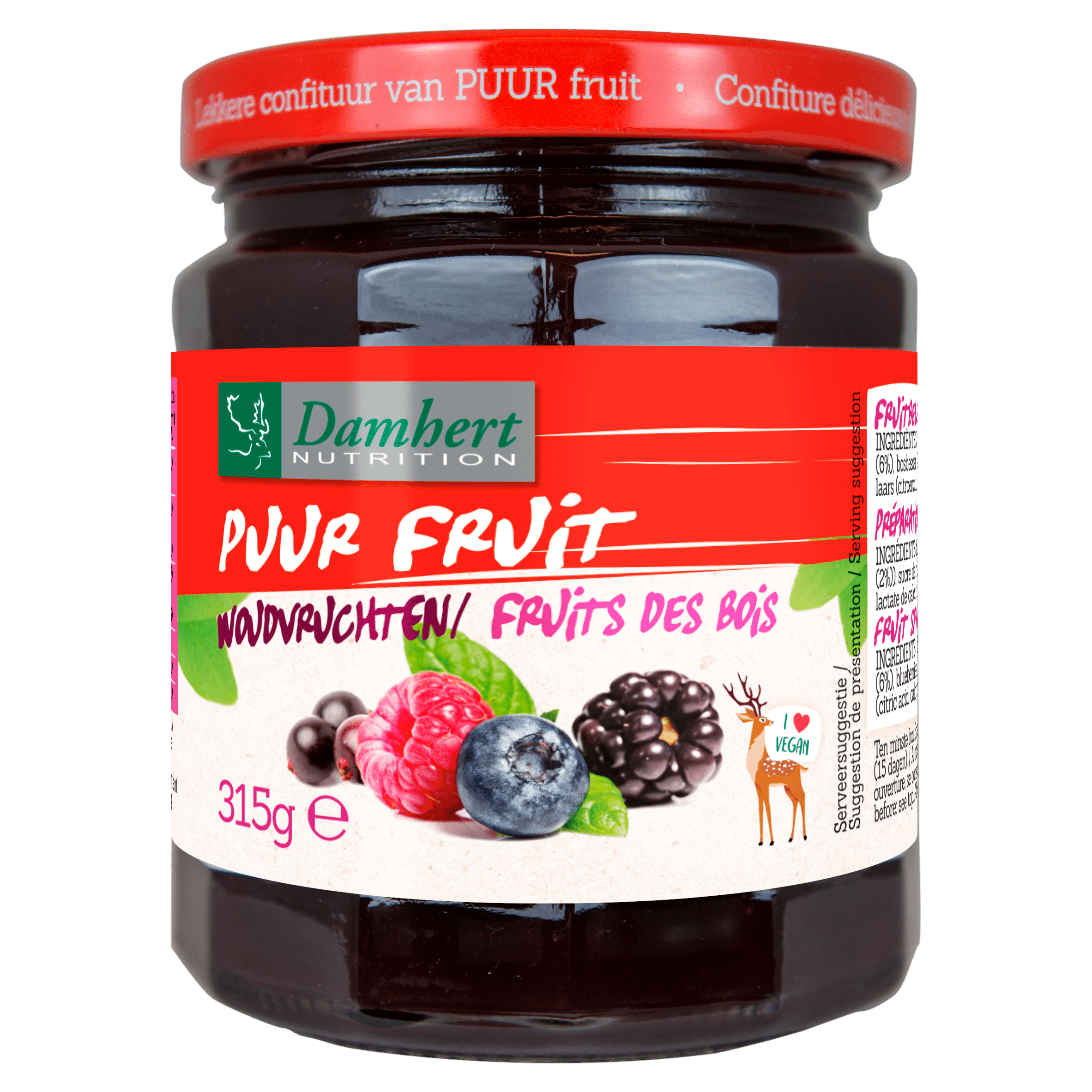 Damhert Puur Fruit Confituur Woudvrucht Per Pot 315 G