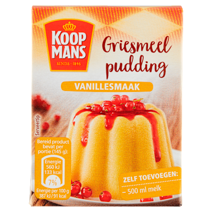 Griesmeelpudding vanillesmaak