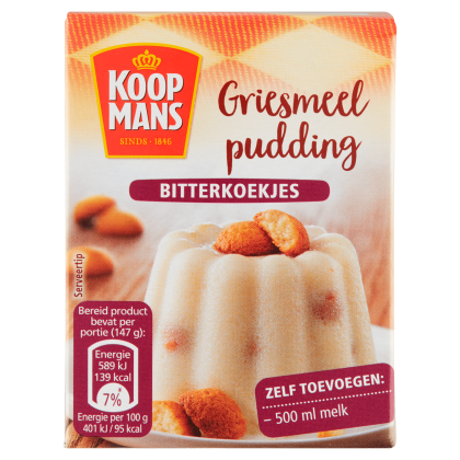 Griesmeelpudding bitterkoekjes