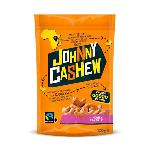 Johnny Cashew Honing Zeezout 100g