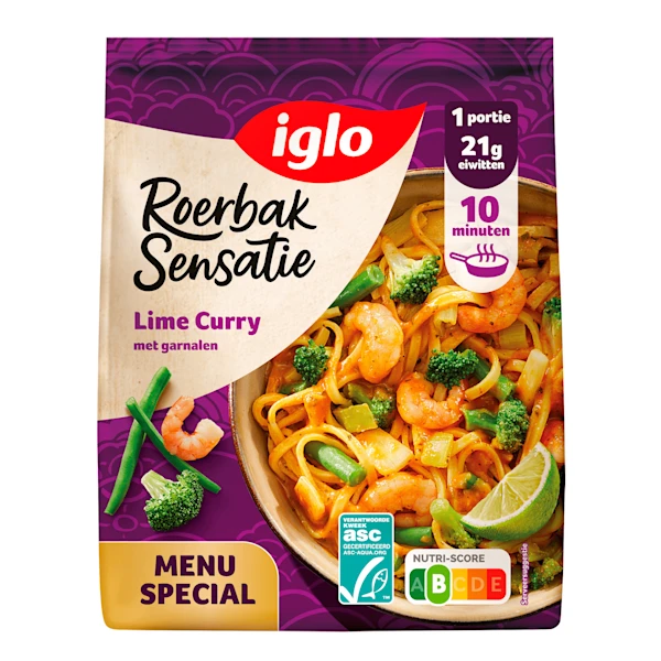 Iglo Roerbak Sensatie Noodles Lime Curry