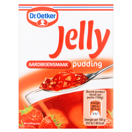 jelly pudding aardbeiensmaak