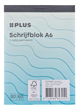 Schrijfblok A6 80 vel