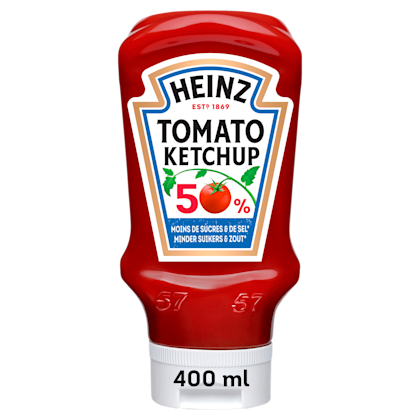 Ketchup 50% minder suikers en zout